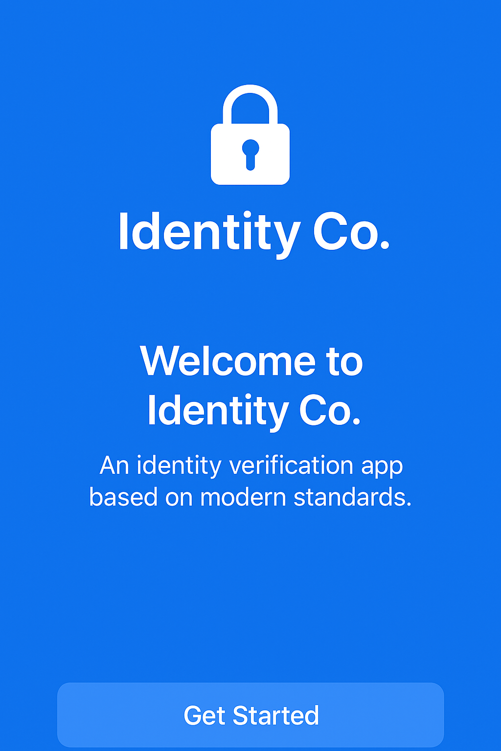 Identity Co Welcome Screen