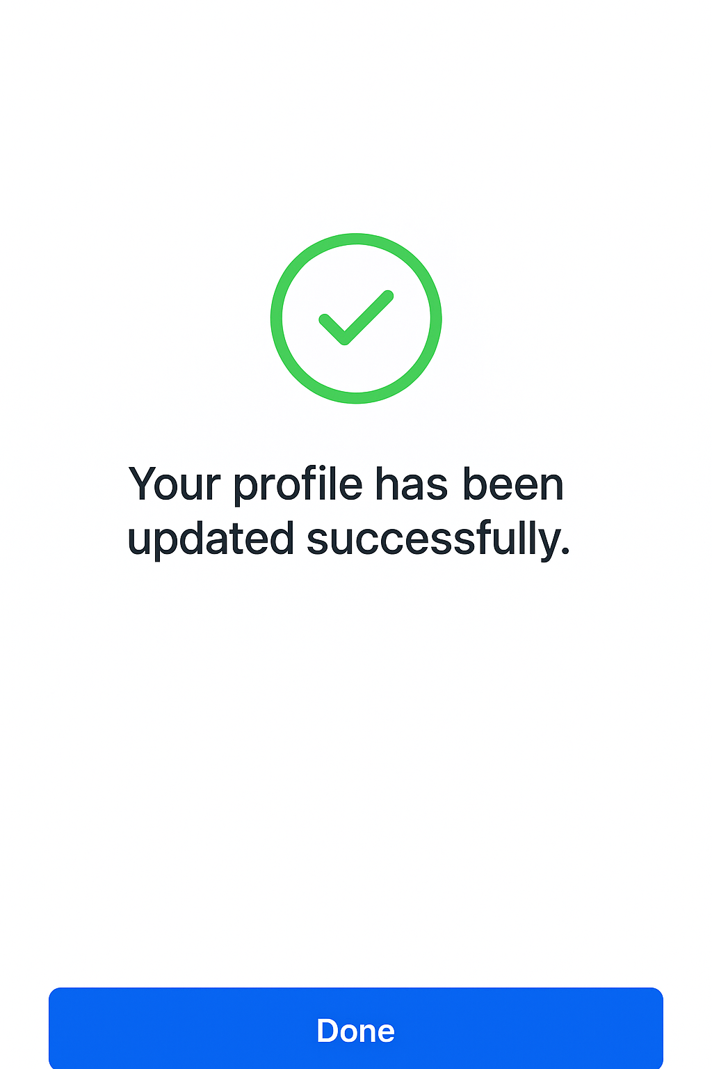 Profile updated confirmation