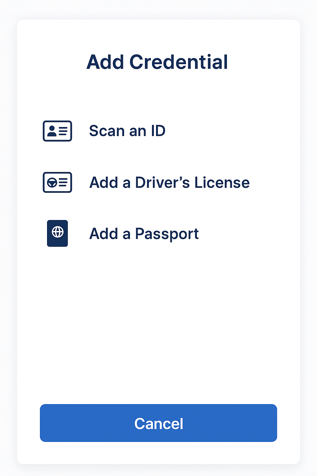 Add credential options