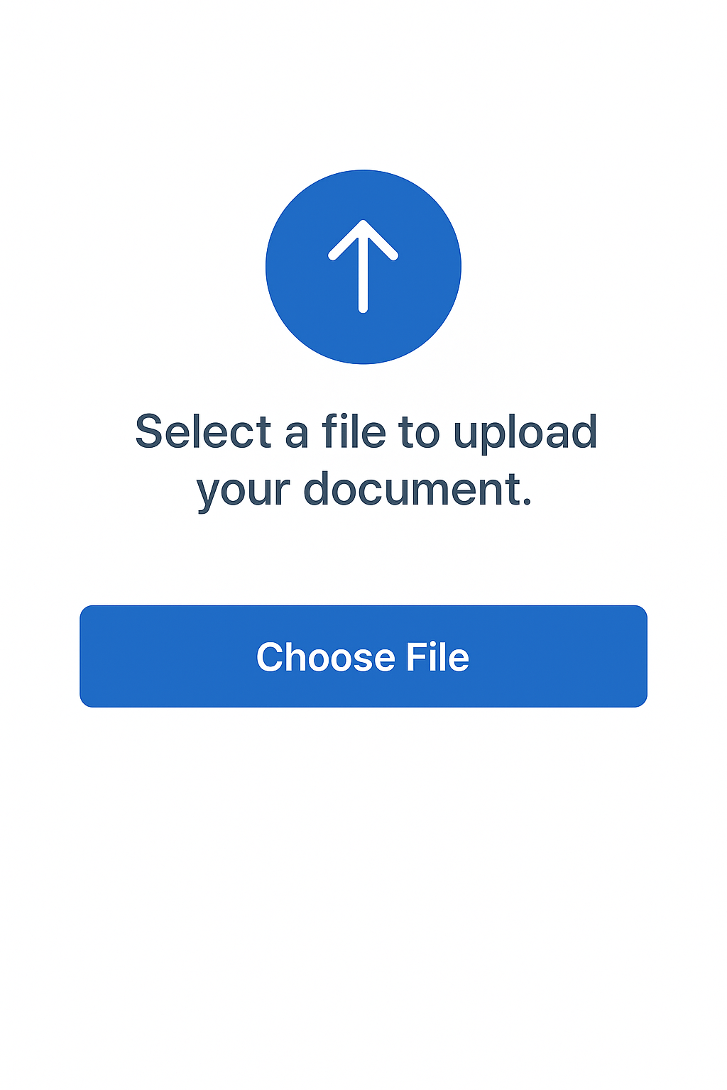 Upload document screen